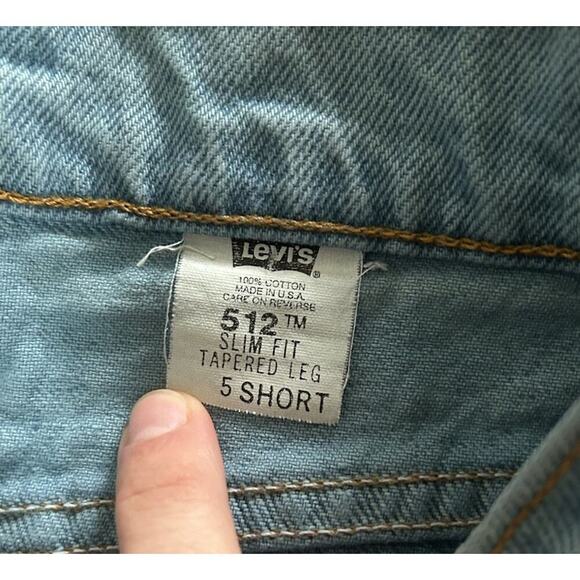 VTG Levi Strauss Womens Bright Blue Denim Jeans 512 Slim Fit Tapered USA 5 Short - Picture 5 of 7